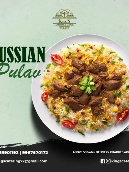 A unique and delicious option, our Russian Pulao is a mildly spiced rice dish cooked with tender meat and vegetables, offering a different flavor profile from traditional biryanis.