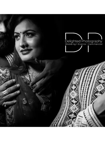 An artistic black and white collage of a couple. The close-up and composed shots create a moody, high-fashion feel for their wedding portraits.
