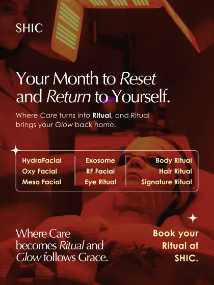 Your month to reset and return to yourself. I offer a complete range of rituals, from HydraFacials and Meso Facials to specialized Eye, Body, and Hair rituals, turning care into a ceremony that brings your glow back home.