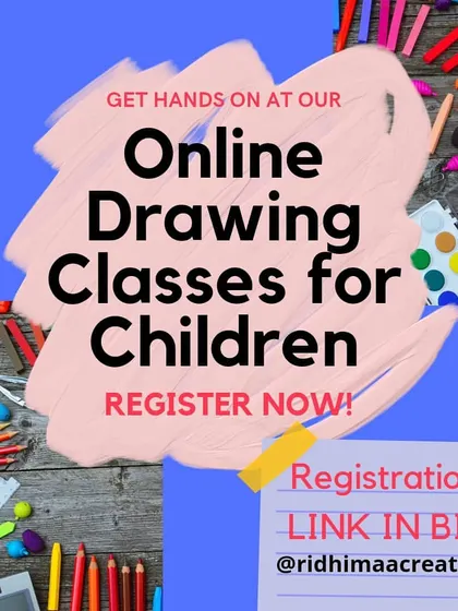 A duplicate of image 43, announcing online drawing classes.