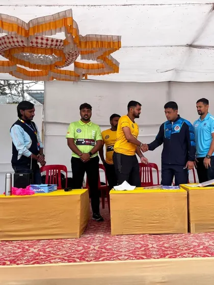Our officials at the Police Range Tournament in Palghar. We are proud to have our members officiate at prestigious events, ensuring fair play and high standards.