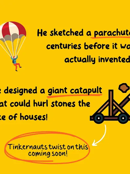Another look at da Vinci's incredible inventions. We're even working on a new DIY kit inspired by his catapult design.