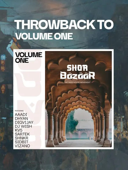 The cover art for Shor Bazaar Volume One, featuring beautiful Indian architecture that reflects our sound.
