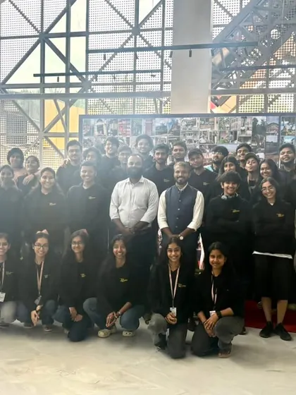 A wonderful group photo with the talented design students at Dr. DY Patil University. These workshops are not just about teaching, but also about connecting with the next generation of artists and designers in a fun, informal setting.