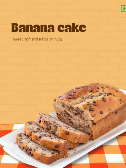 Sweet, soft, and a little bit nutty. Our Banana Cake loaf is studded with chocolate chips, offering a comforting and delicious treat with every slice.