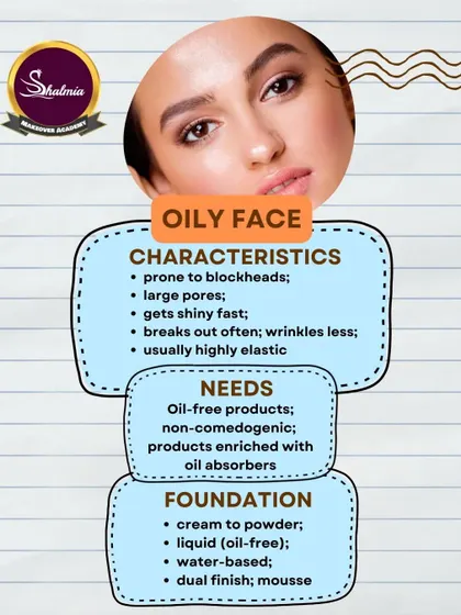 A guide for oily skin, covering its characteristics and the oil-free products it needs.