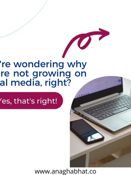 This is the start of a carousel breaking down why you might not be growing on social media. It's about moving from using social media as a gallery to using it as a strategic marketing tool.