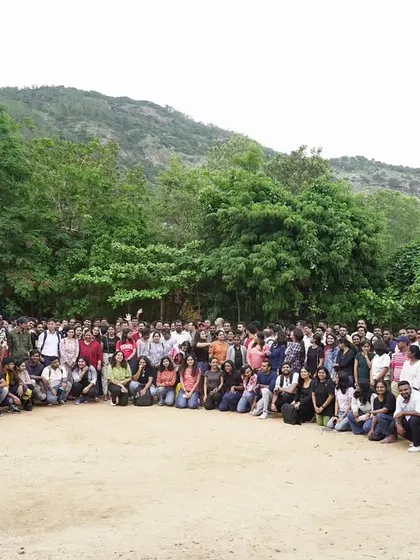 A wide shot of the full Schneider Electric team at our Nandi Hills location. We are equipped to handle large-scale corporate events, providing both space and engaging activities.