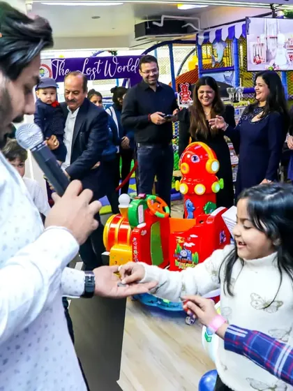 An interactive game session led by one of our party hosts. I ensure there are structured games and activities to keep the children engaged and having fun together.