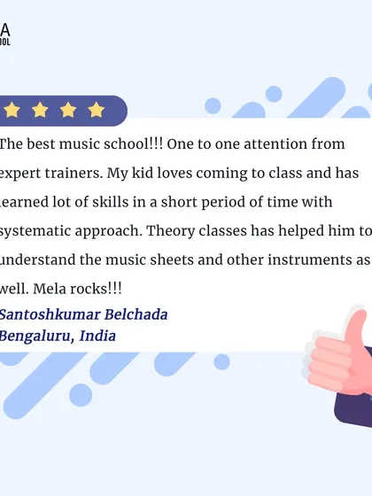 A testimonial from Santoshkumar, a parent in Bengaluru. He highlights the one on one attention and systematic approach that helped his kid learn so much in a short time.