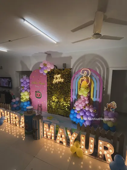 You don’t need a huge venue for a memorable party. We brought this vibrant Cocomelon theme to life right in our client's living room, showing how we can turn any home into a fun and festive party space.