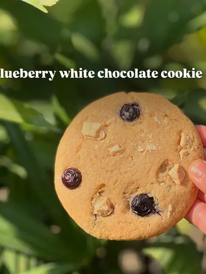 A delicious blueberry white chocolate cookie, perfect for those who love a fruity and sweet combination.
