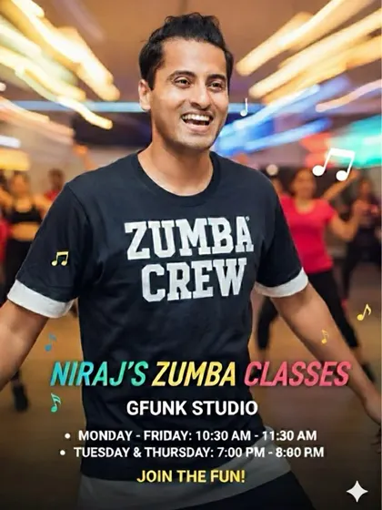 Ready to join the fun? Here are all the details for my Zumba classes at Gfunk Studio in Gurgaon. We have both morning and evening batches to fit your schedule.
