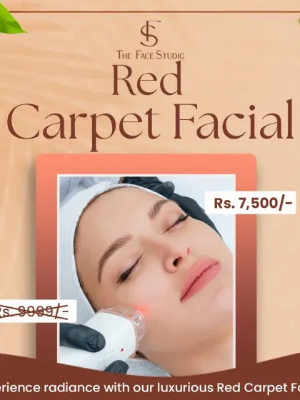 Experience radiance with our luxurious Red Carpet Facial, available at a discounted price during the monsoon season. Get event-ready skin anytime.