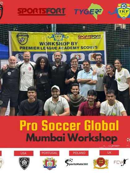 A group photo from the Pro Soccer Global Mumbai Workshop. We were thrilled to host Premier League Academy scouts and connect them with promising local talent.