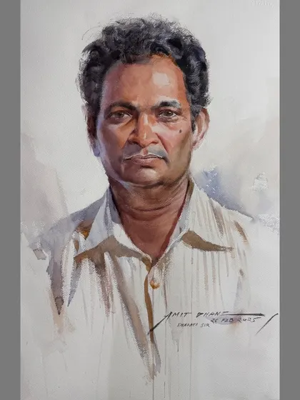 A portrait demonstration at Abhinav Kala Mahavidyalaya, where I had the honor of painting my college mentor, Dr. Sanjay Bharti Sir.
