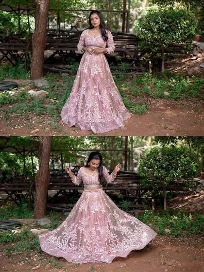 A collage showing a model's glamorous reception look, perfect for inspiring brides-to-be.
