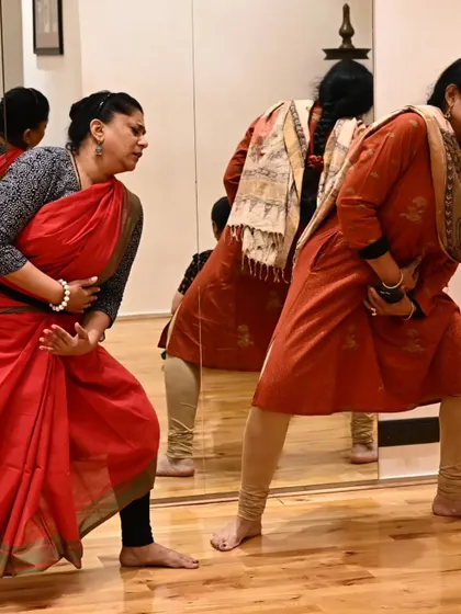 Rehearsing for "Songs of the Millstone," a new production. Here, dancers explore movements that represent the physical labor and emotional world of working women.