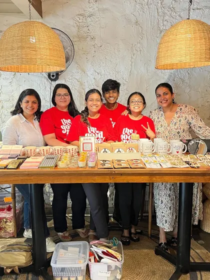 The whole crew at our Greenr Cafe pop-up. These events are a great way for us to connect with our community in person.