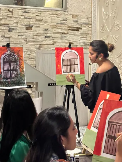 Demonstrating the next step on the reference canvas. I provide two versions so everyone can see different possibilities and feel inspired to try their own variations.