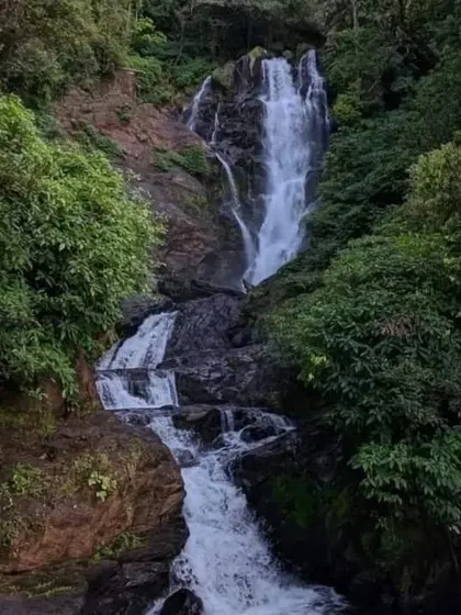 Vibhuthi Falls, a beautiful multi-tiered waterfall near Yana, is a key stop on our Gokarna and Murudeshwar trips.