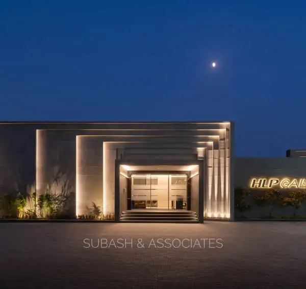The HLP Galleria project at dusk, where architectural form and strategic lighting combine to create a striking brand statement. This facade demonstrates our philosophy of using clean, geometric lines to build a powerful and memorable commercial identity.