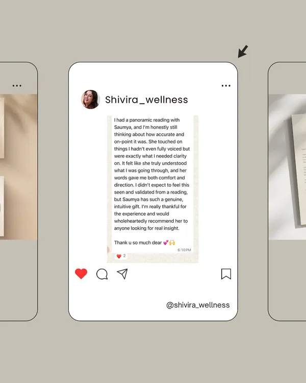 This client's feedback on their panoramic reading truly touched my heart. It’s a powerful reminder that sometimes we just need to feel seen and validated. My sessions are a safe space to voice what's on your mind, even the things you haven't fully clarified for yourself, and find both comfort and direction.
