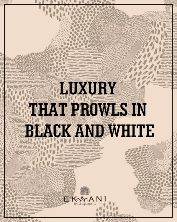 Luxury that prowls in black and white. This graphic introduces my Wild Noir Collection, defined by bold silhouettes, rich textures, and a palette of powerful noir tones crafted to make a fearless statement.