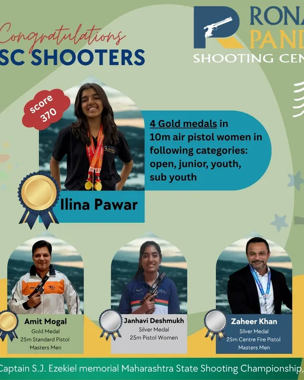 We congratulate our shooters on their stellar performance at the Maharashtra State Shooting Championship. Ilina Pawar's four gold medals in the 10m Air Pistol events highlight the depth of talent we cultivate at our academy.