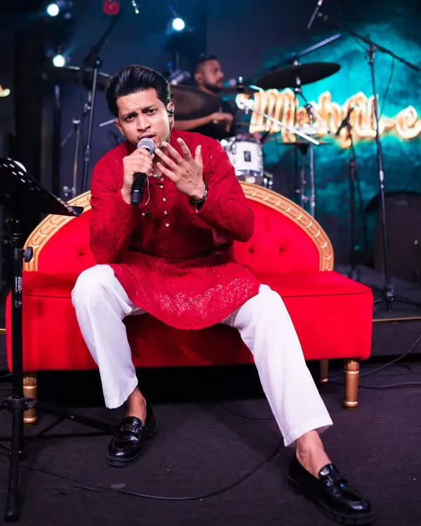 This is the heart of my 'Mehfil'. A moment captured during a soulful ghazal performance, perfect for creating a sophisticated atmosphere at corporate dinners. I believe music should feel like a conversation, and this is where it begins.