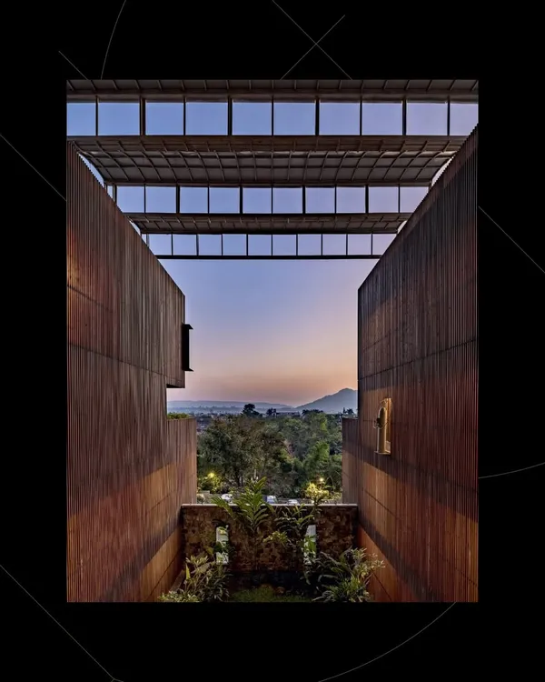 This view from the Radisson Resort in Lonavala captures the essence of our work. The architecture frames the natural landscape, creating a seamless connection between the built form and the surrounding topography, a principle that guides all our designs.