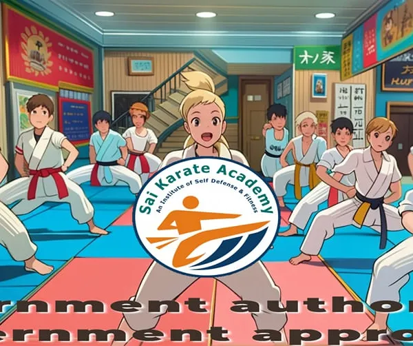 A creative graphic representing our government authorized and approved academy, where students of all ages learn self-defense and fitness.