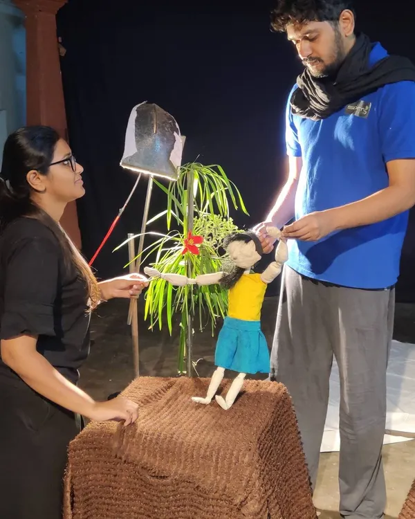 And so the work begins. Our team rehearsing a scene, figuring out the lighting and movement to bring a puppet to life.