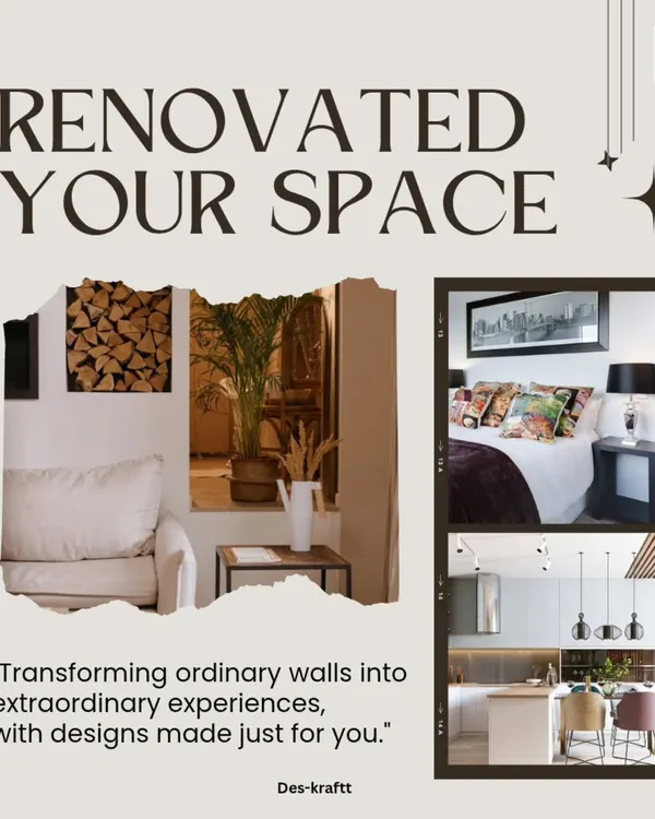 Our goal is to transform ordinary walls into extraordinary experiences. This graphic showcases our ability to renovate any space, from living rooms to kitchens, with designs made just for you.