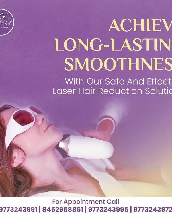 This image shows our dermatologist performing a laser hair reduction treatment on a patient's face. We use advanced, precision lasers that target the hair follicle at the root while ensuring the surrounding skin is protected, making it safe and effective even for sensitive facial areas.