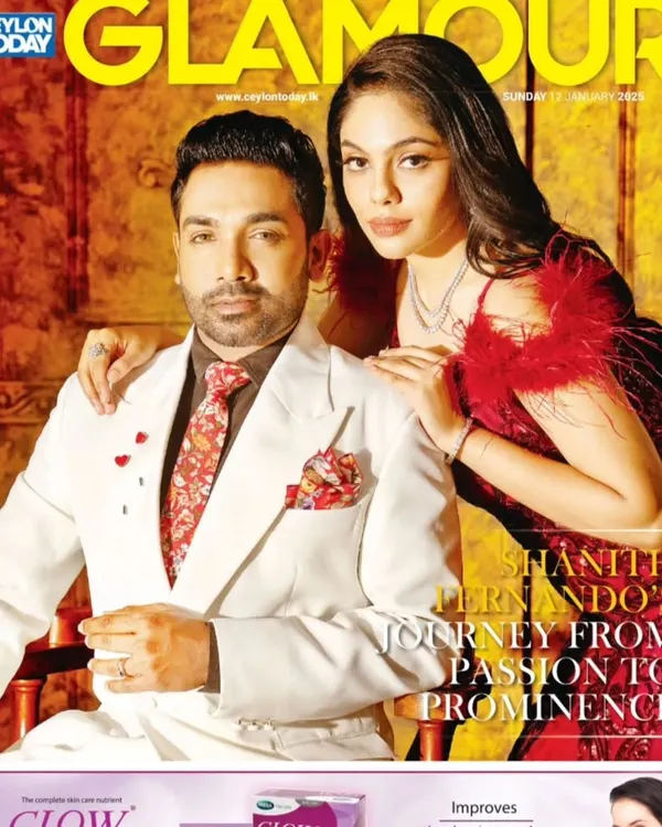 A proud moment for Malikaa Couture! My designs were featured on the cover of Ceylon Today's "Glamour" issue, showcasing a stunning red gown with feather details.