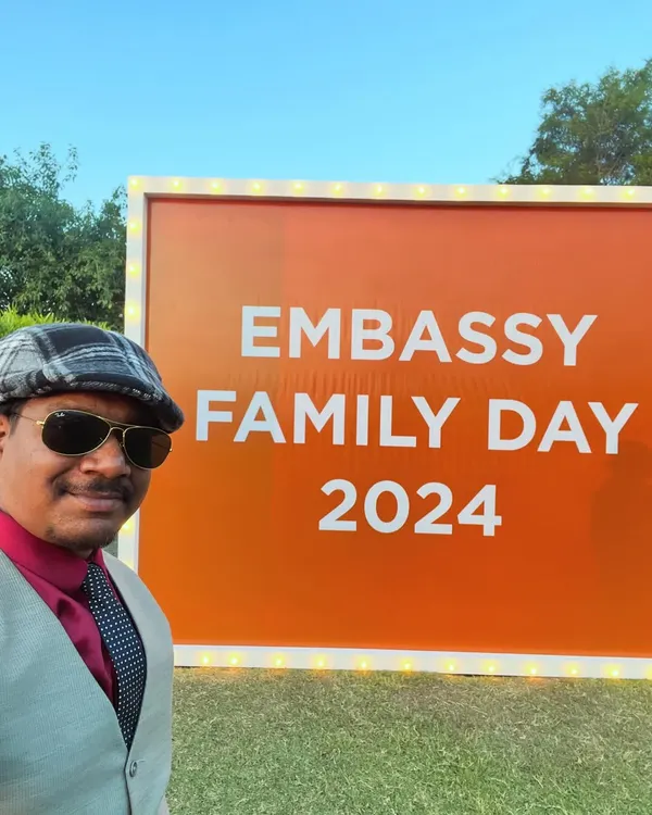 A selfie from a performance at the Embassy Family Day 2024. I love performing at corporate events and bringing a sense of wonder to employees and their families.