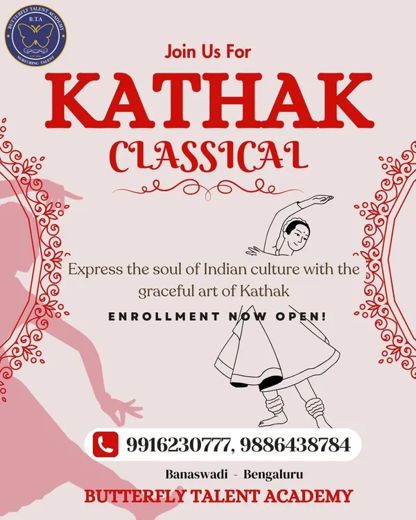 Discover the graceful spins and rhythmic footwork of Kathak. Our classes are open for enrollment, offering a wonderful opportunity to learn this beautiful North Indian classical dance style in a supportive environment.