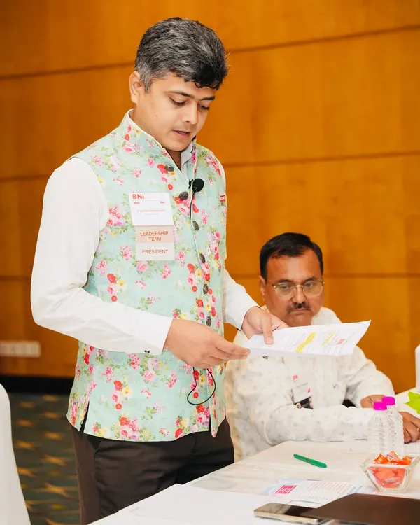 From my experience as President of a networking organization, I've learned that credibility is everything. Here I am addressing the members, sharing my three key learnings for success in networking: a farmer's mindset, time balance, and delivering quality service.