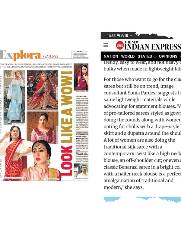 I was quoted in this New Indian Express feature on elevating your Indian style quotient. I shared tips on using lightweight materials and statement blouses to create a look that is both classic and on-trend.