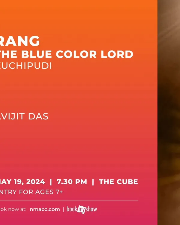 The announcement for my solo work 'Raṅg - The Blue Color Lord' at the NMACC in Mumbai. Performing at such a celebrated venue was a wonderful experience.