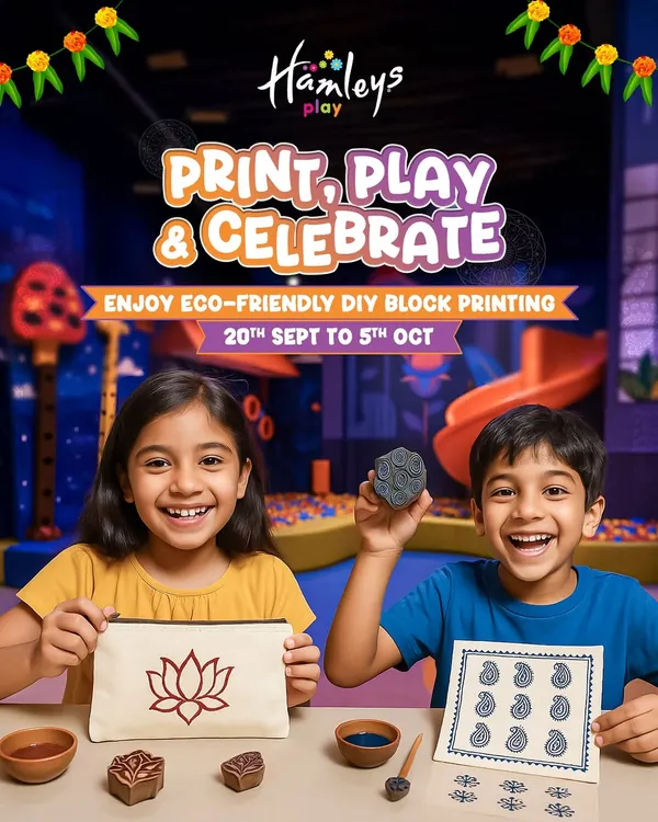 Look at those happy faces! Our eco-friendly DIY block printing workshops let kids become little artists, creating their own festive masterpieces on pouches and paper. It’s hands-on fun that they get to take home!