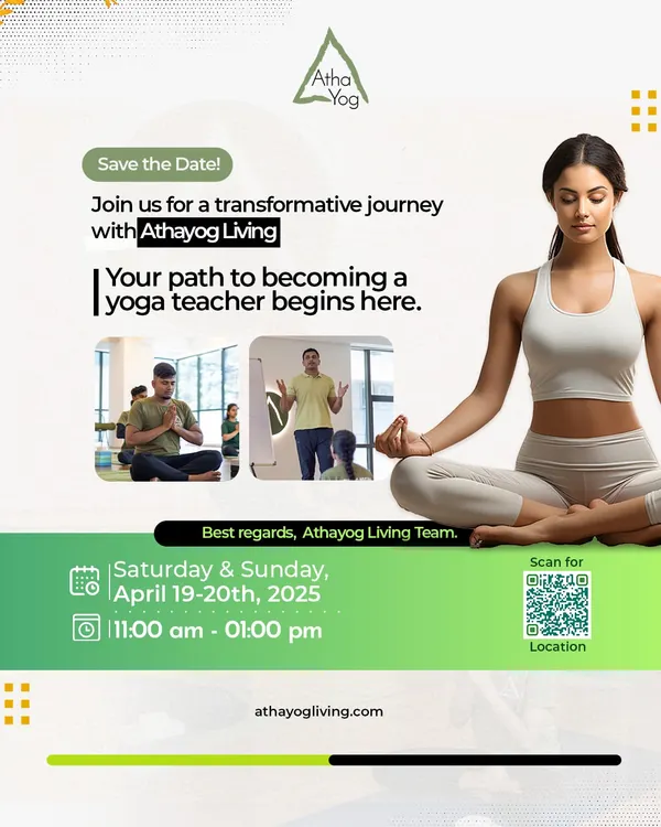 This is your official invitation to a transformative journey. Our weekend yoga teacher training course is your path to becoming a certified instructor. This poster gives you a quick look at an upcoming event, including the dates and times, so you can save the date and begin your path with us.