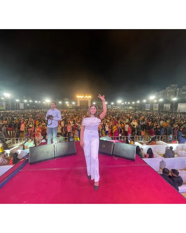 This is the moment I live for. Standing on stage, looking out at a sea of thousands of amazing people at a Navratri event in Rajkot. The energy was absolutely electric.