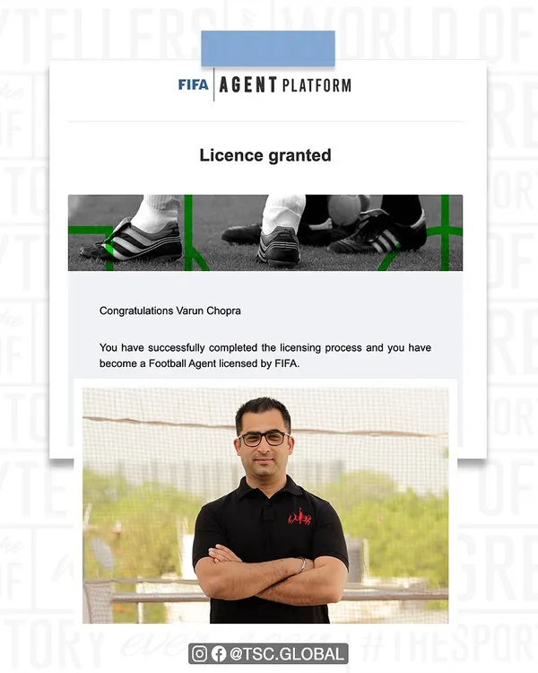 The official seal of approval. Our founder, Varun Chopra, is a FIFA Licensed Football Agent, ensuring our athletes receive representation that meets the highest global standards.