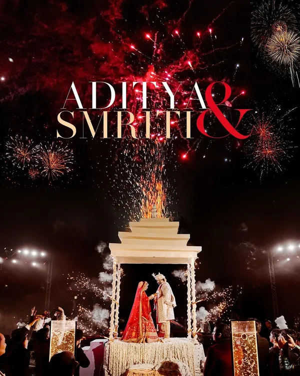 Therein lies a moment when the world stands still, and two souls become one under a sky lit with celebration. This is the pinnacle of a grand Indian wedding, where love is celebrated with fireworks and splendor at the magnificent ITC Grand Bharat. I strive to capture not just the image, but the very heartbeat of such a majestic union.