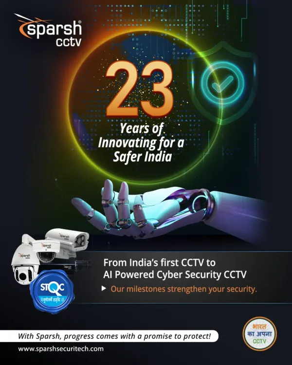 My 23 years of innovating for a safer India is a story of progress. From India’s first indigenous CCTV to AI-powered cyber security, every milestone strengthens your security and reflects our promise to protect.