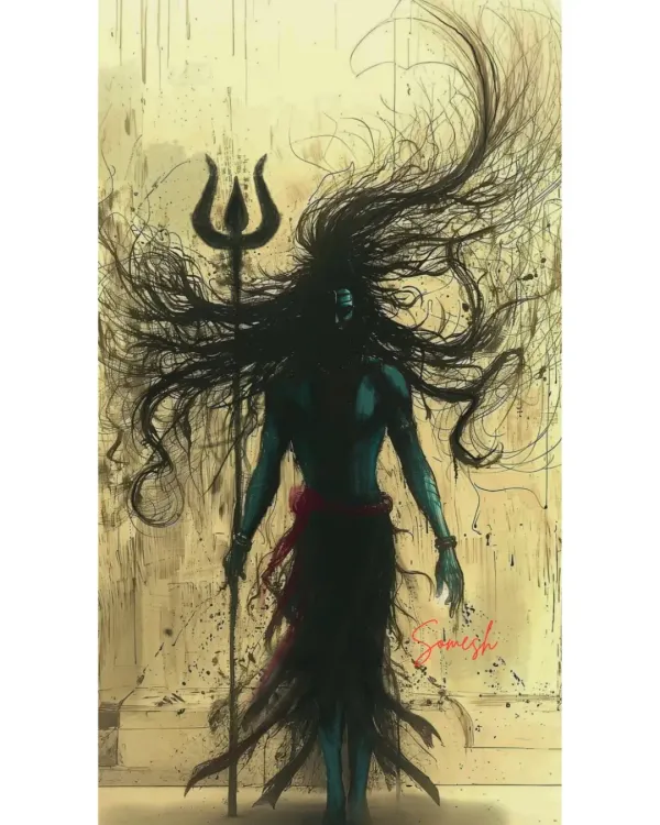 My digital painting of Mahakaal, the fierce form of Lord Shiva. I tried to capture his raw, timeless energy, from his wild jatas to the mighty Trishul. This piece is a blend of spiritual devotion and modern digital art.