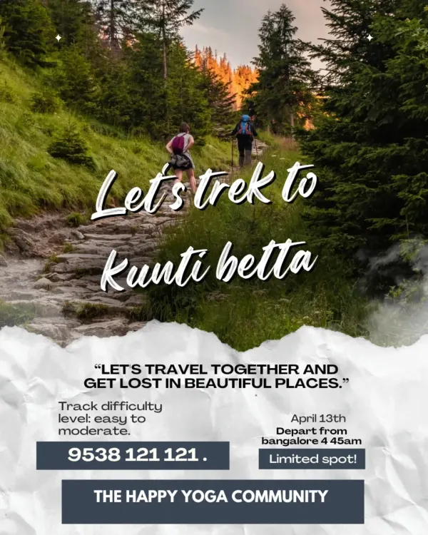 Our Kunti Betta trek is perfect for anyone looking for a refreshing start to their day. It's an easy to moderate hike where we travel together and get lost in a beautiful place. Limited spots are available, so let us know if you want to join.
