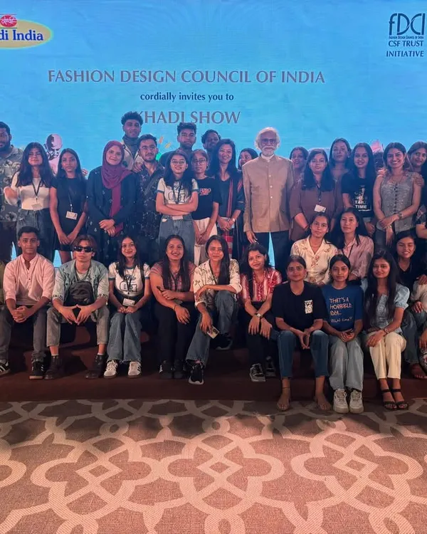 Our students and faculty with FDCI Chairman Mr. Sunil Sethi at the Khadi Couture show. This is the kind of industry access we provide.